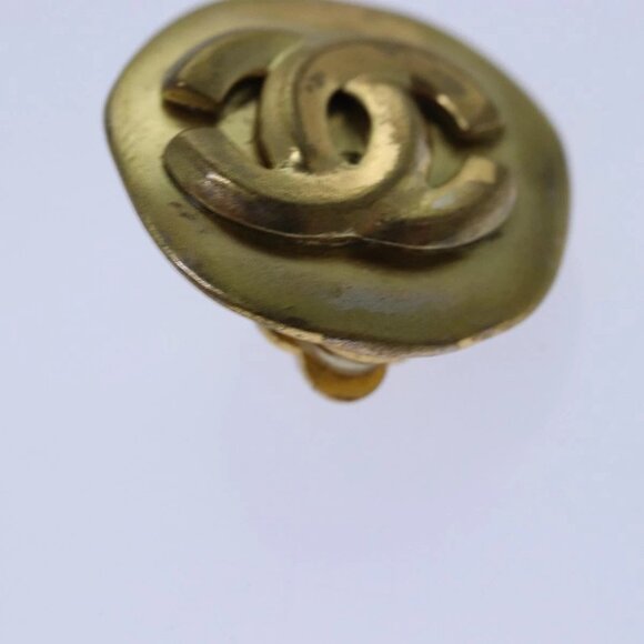 CHANEL COCO Mark Earring metal Gold CC Auth hk1464 - Picture 4 of 14